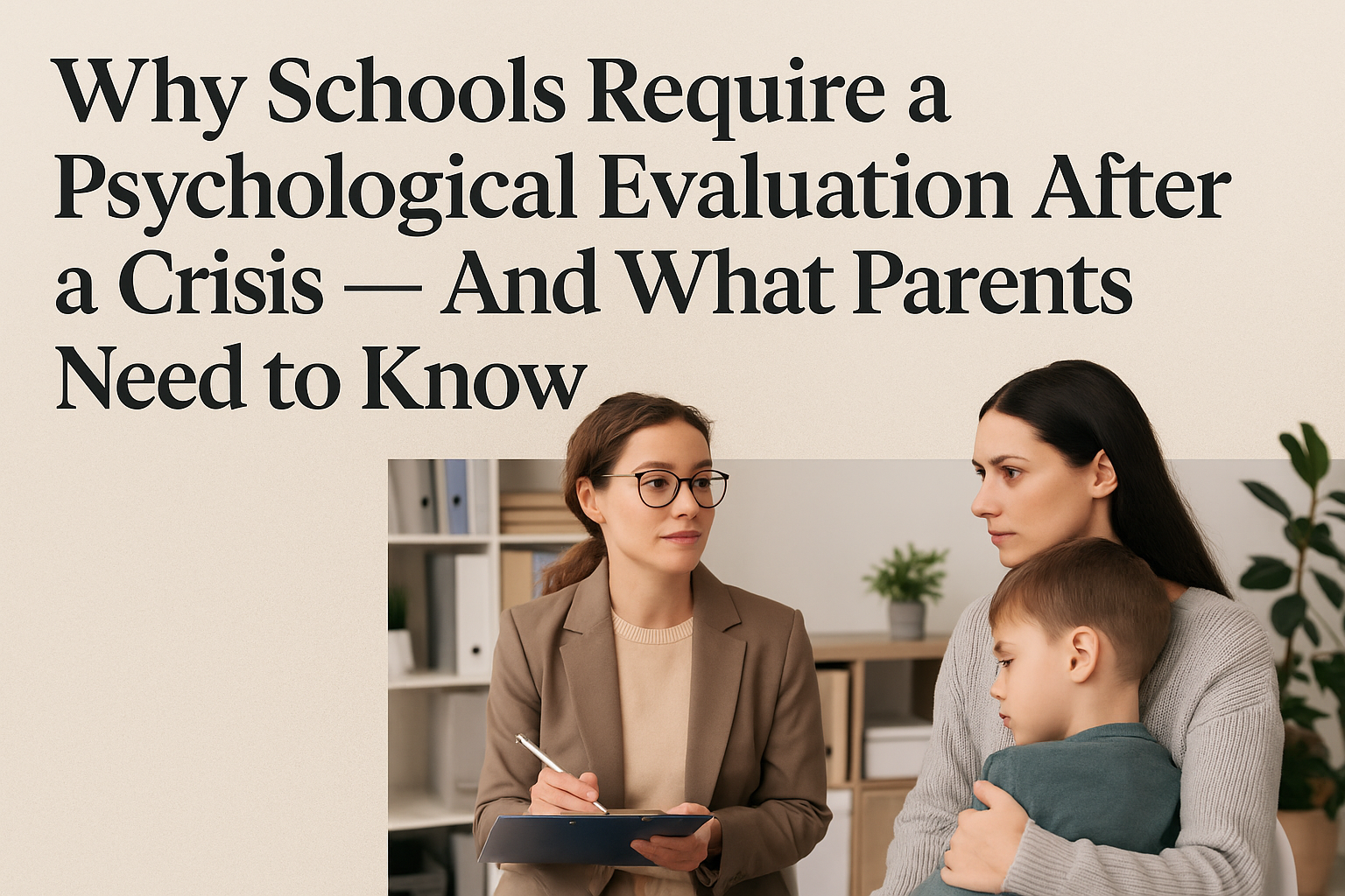 Why Schools Require a Psychological Evaluation After a Crisis — And What Parents Need to Know