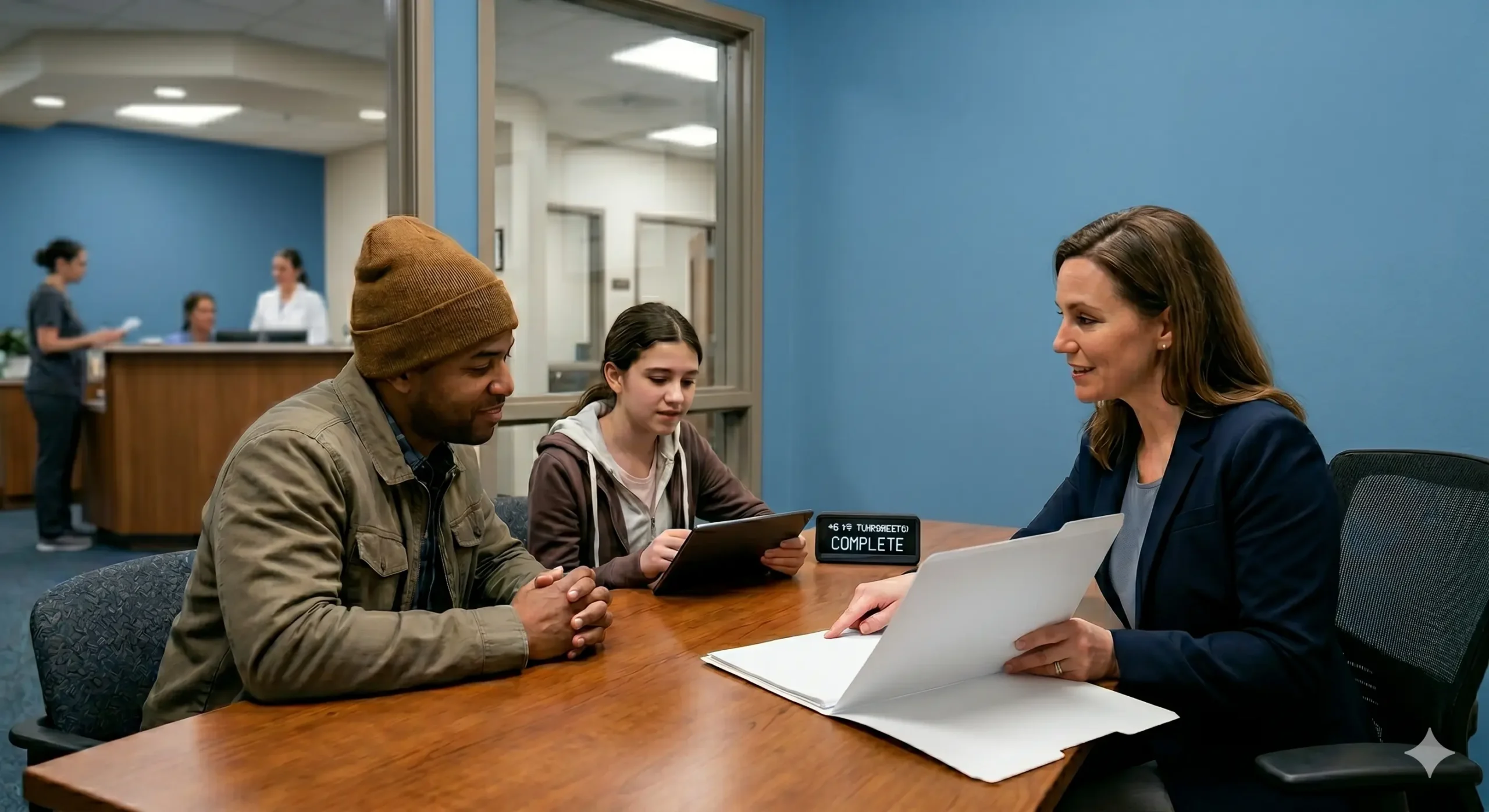 school_clearance_provider Happy mother scheduling child's psychological assessment on phone at home.